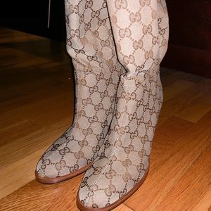 Gucci original GG canvas over the knee boot
